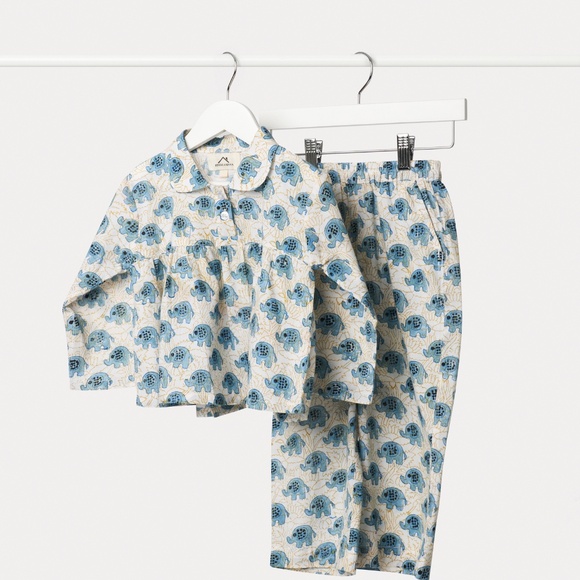 Kids 100% Cotton Pajama Set | Hand Block Print | 18M–6Y | Sensitive Skin Safe - Picture 3 of 3